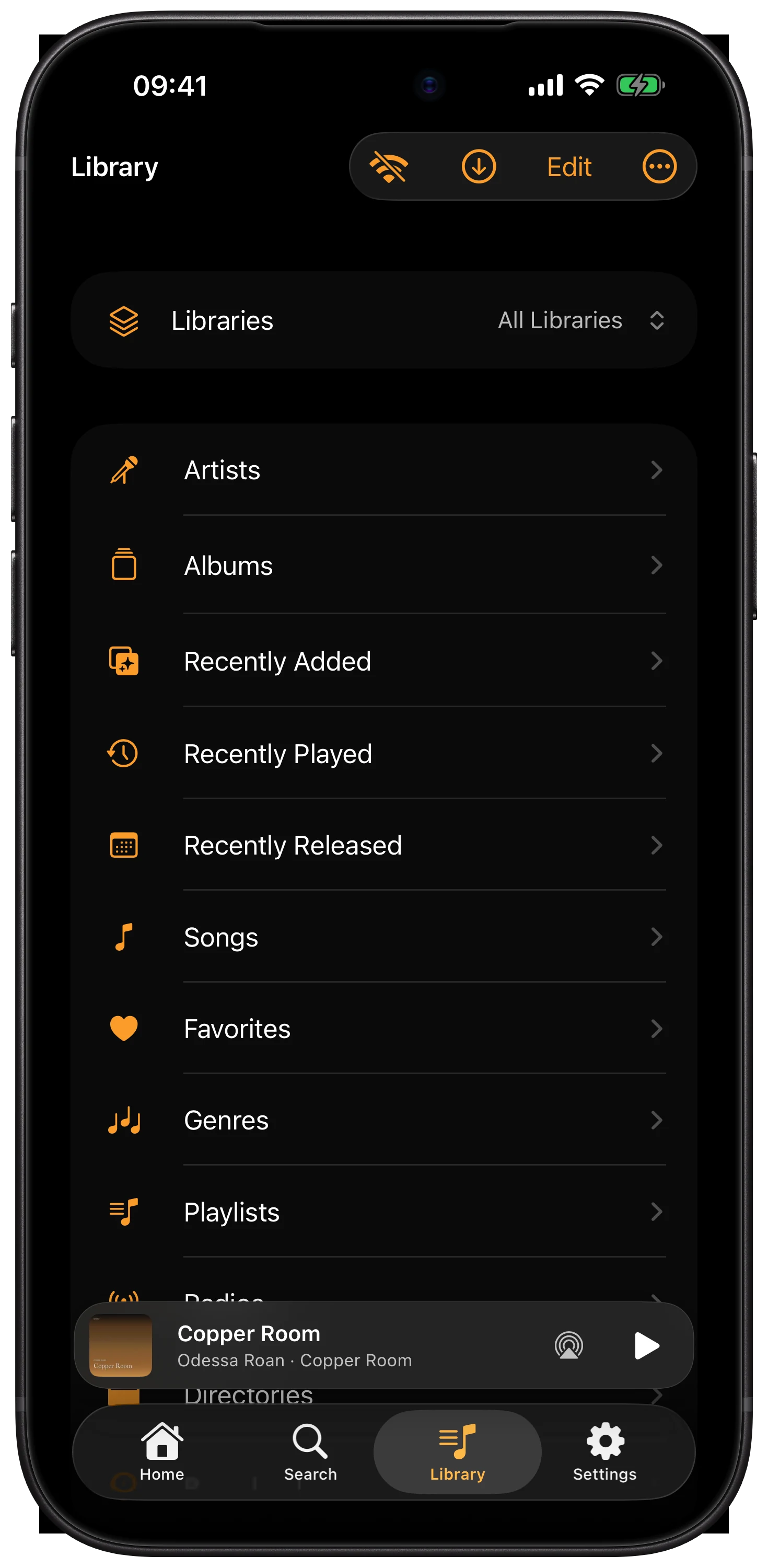 NaviBeat Library on iPhone