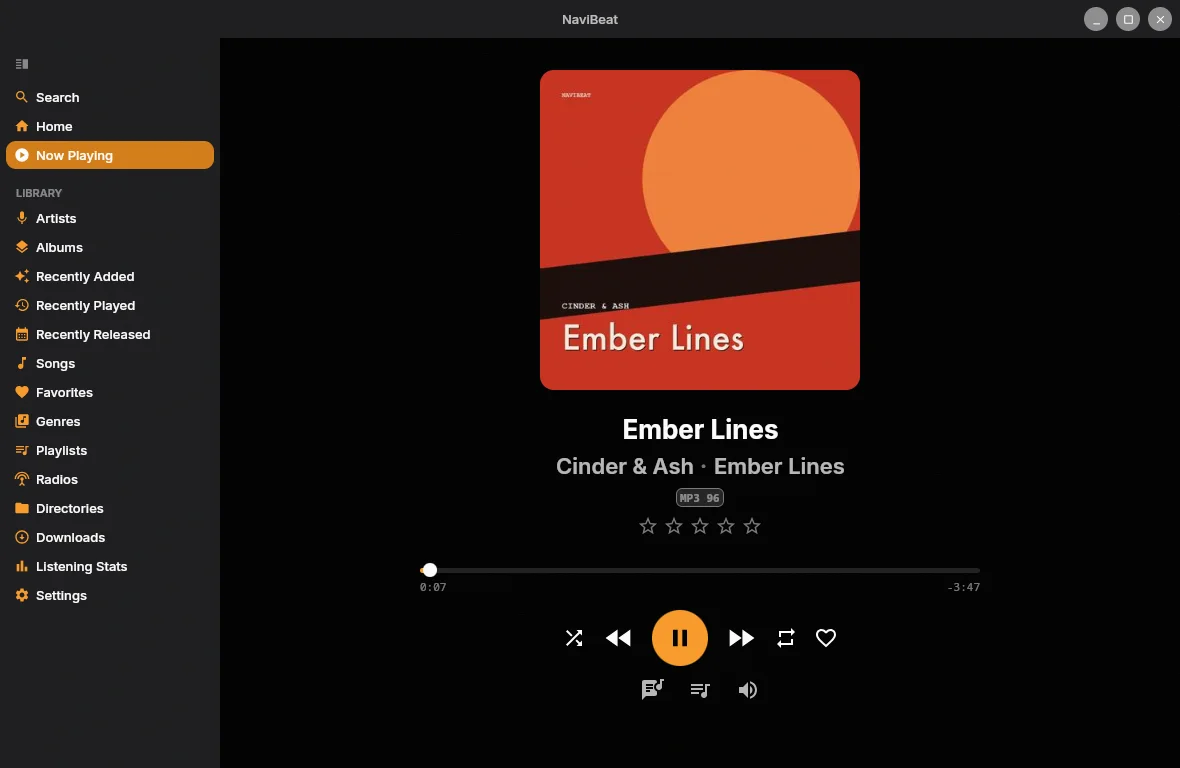 NaviBeat Now Playing on Linux