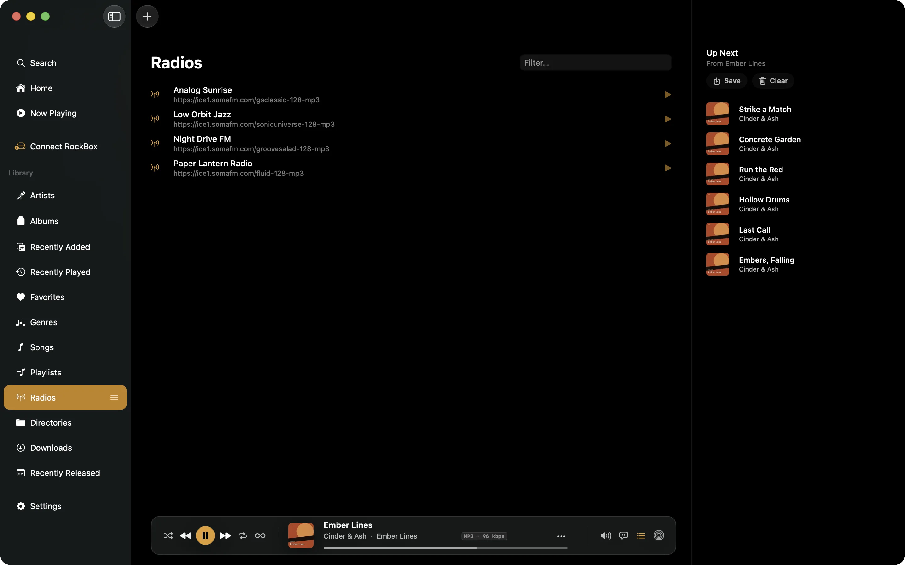 NaviBeat Internet Radio stations list on Mac