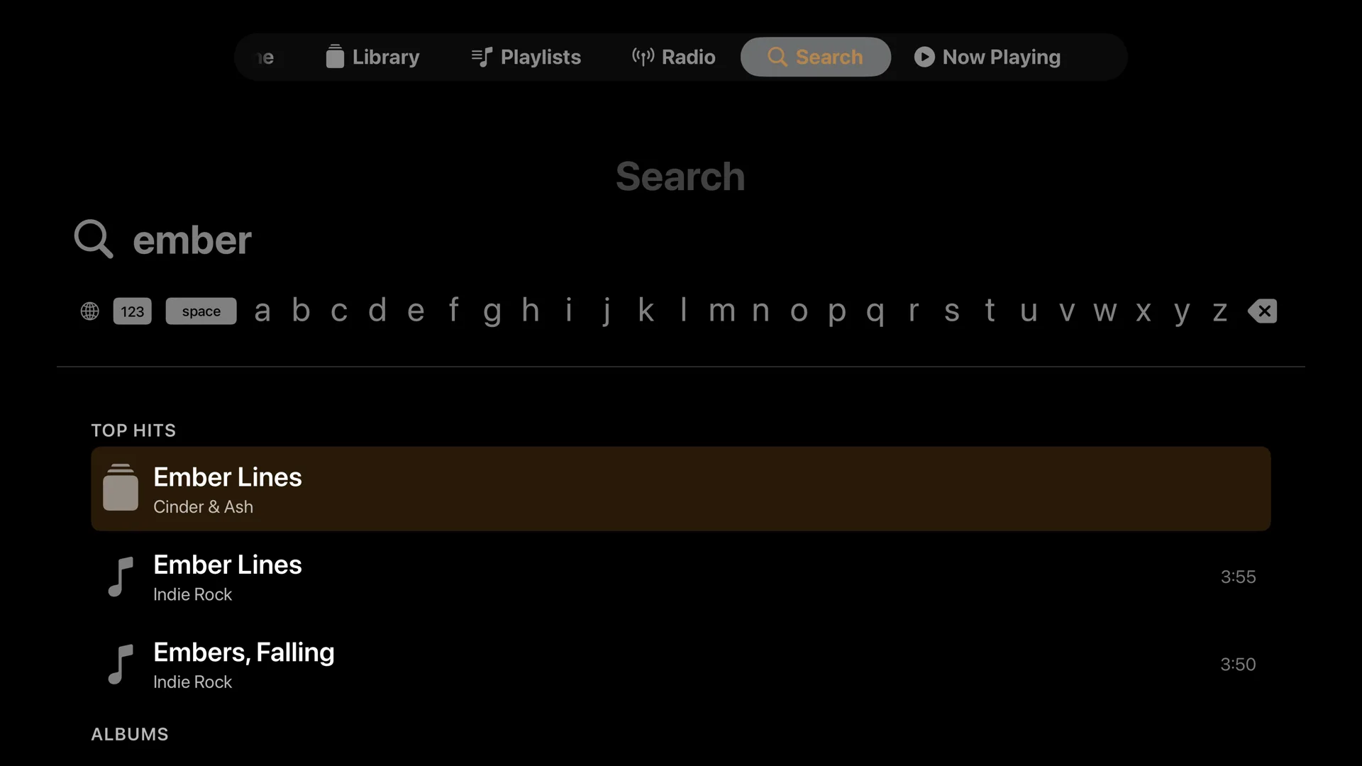 NaviBeat Search on Apple TV